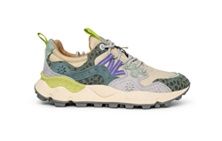 YAMANO 3 WMN Sneakers in suede nylon animalier taupe-green bottle